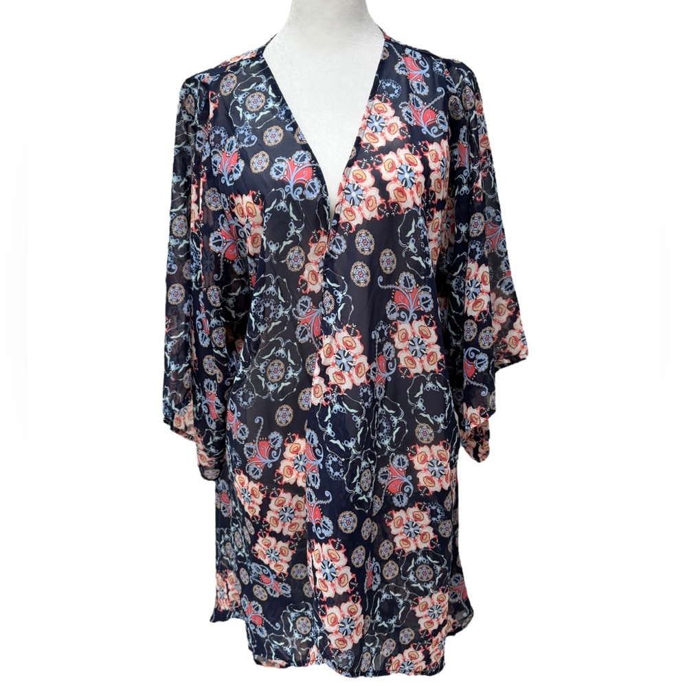 Paisley Boho Sheer Kimono Coverup